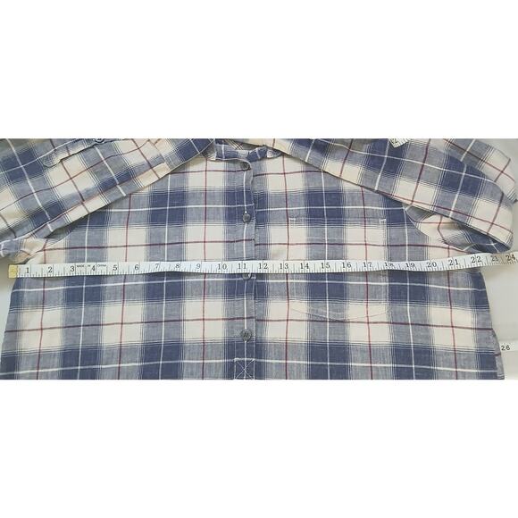 J. Crew Plaid Boy Fit Shirt Size LG Popover Flannel Fall Oversized 90s Tomboy - Picture 5 of 6